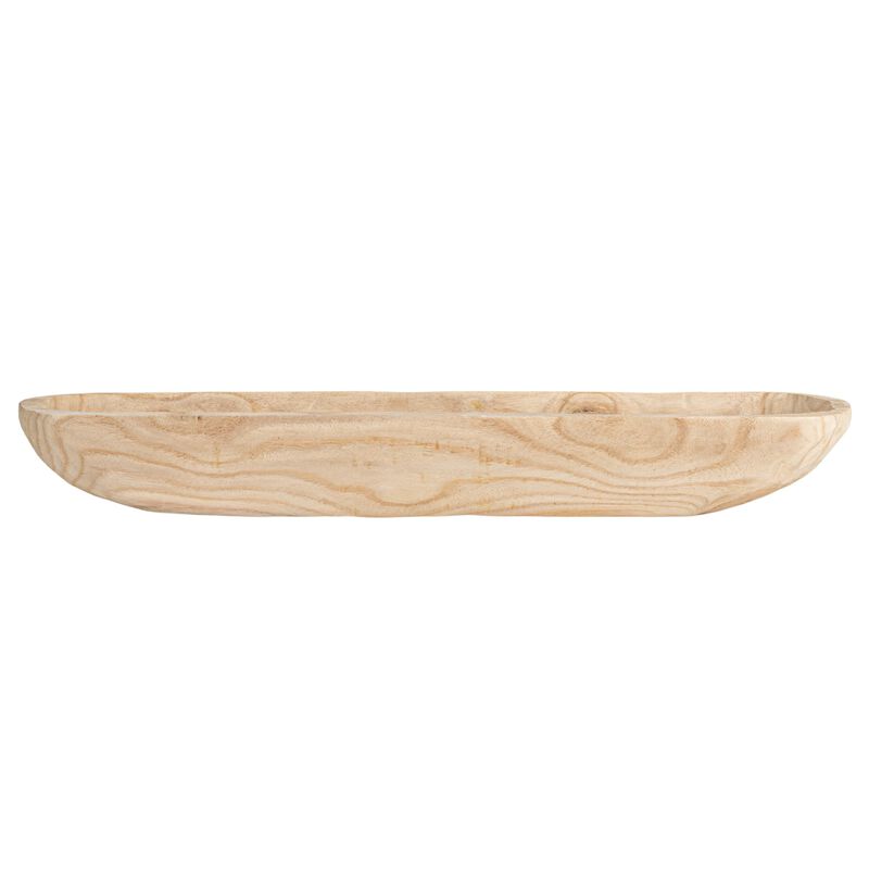 Oval Decorative Paulownia Wood Trug, Natural Finish image number 3