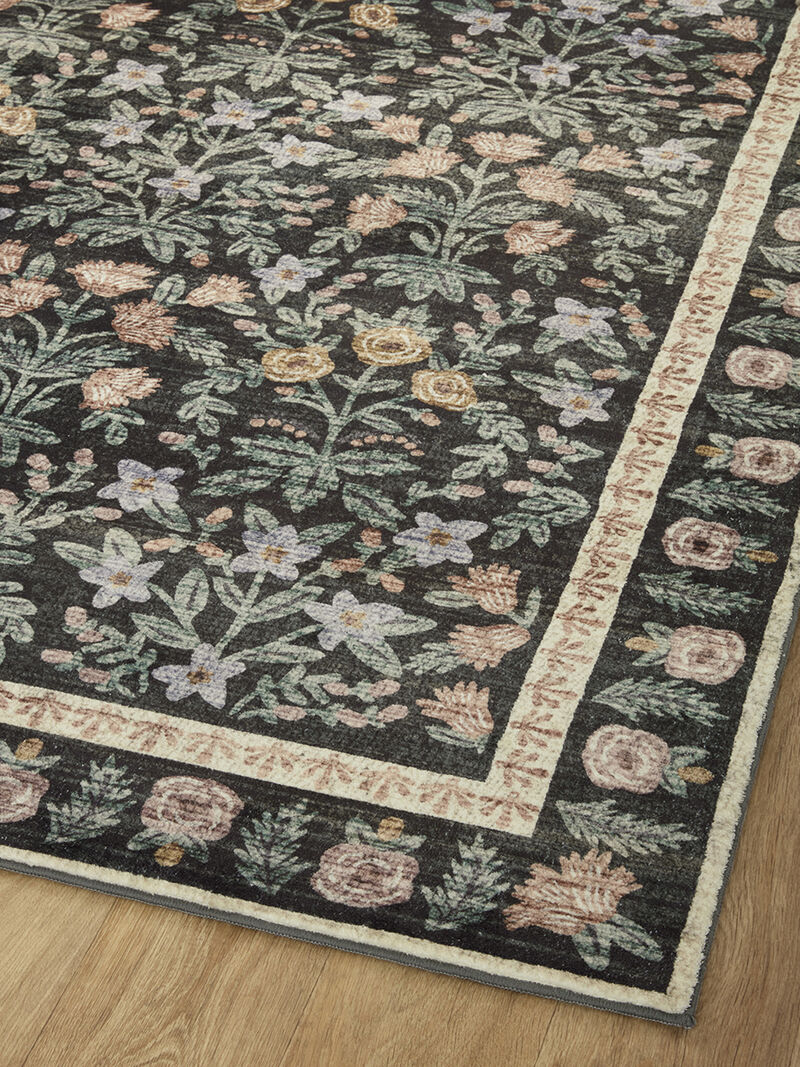 Eden Mughal Garden EDE02 Black 7'6" x 9'6" Rug by Rifle Paper Co. x Loloi