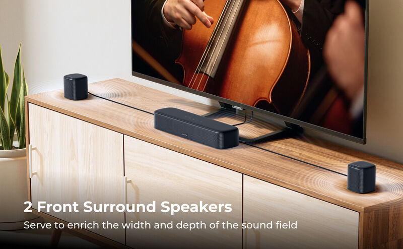 ULTIMEA Aura S4T 7.1ch TV Soundbar with 4 Surround Speakers,350W,5.25" Subwoofer,Surround Sound System with Subwoofer, Bluetooth 6.0, HDMI image number 3