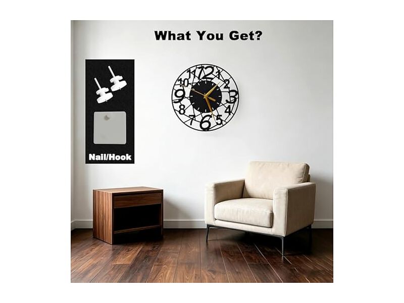 Hollow Destructive Installation Aabattery Wall Clock 9 Inch Silent Non Ticking image number 3