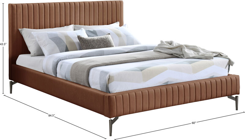Meridian Furniture Gallo Cognac Vegan Leather Full Bed image number 8