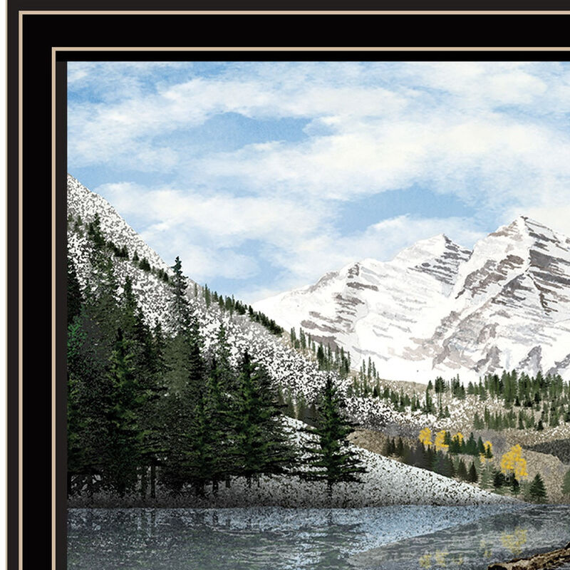 HomeRoots Snowy Mountain Landscape  Black Framed Wall Art image number 3