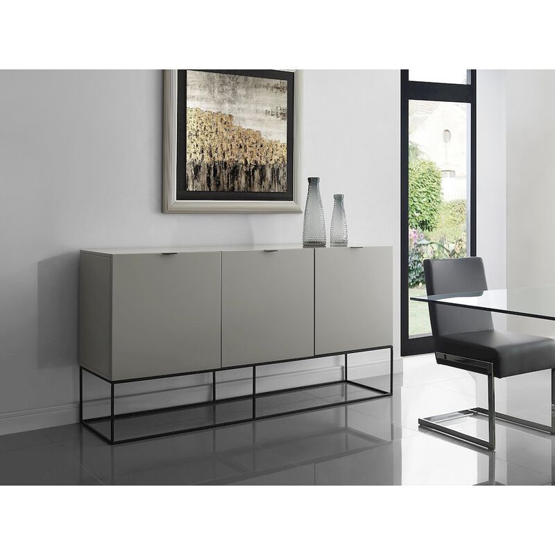 Casabianca Home Vizzione Buffet In Taupe High Gloss With Storage