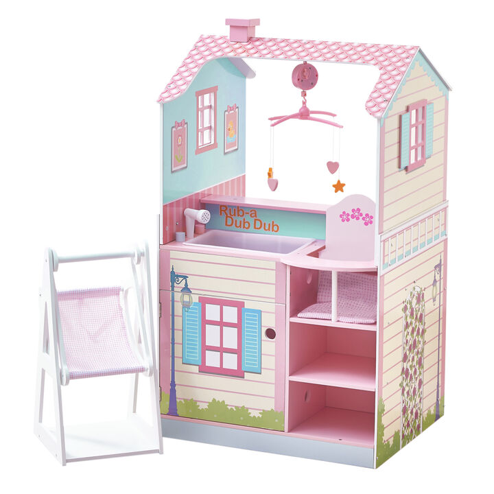 Olivia's Little World Baby Dolls Changing Station Dollshouse with Storage, Multi