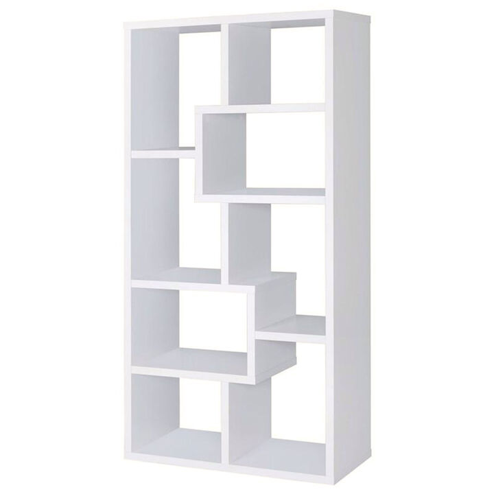 Mesmerizing Multiple Cubed Rectangular Bookcase, White