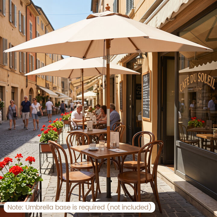 7 Ft Rectangular Outdoor Umbrella with 3 Height Adjustments for Patio and Garden Shade