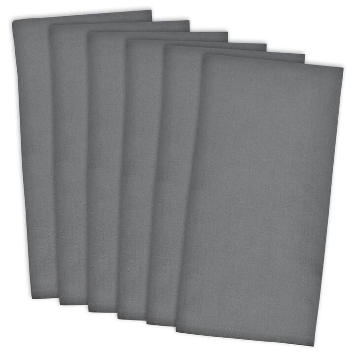 Set of 6 Gray Flat Woven Dish Towel  18"