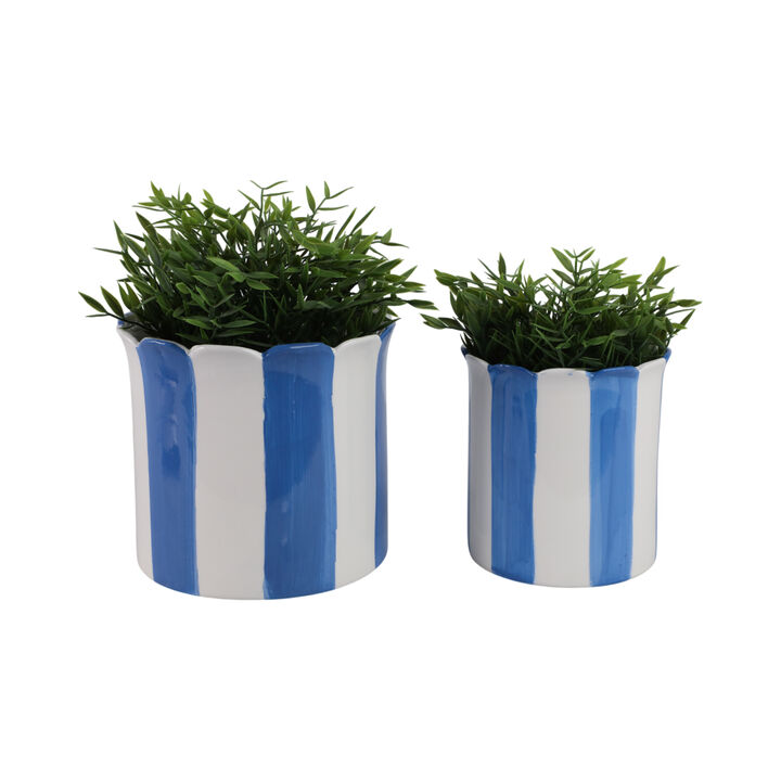 S/2 Striped Scallop Planters