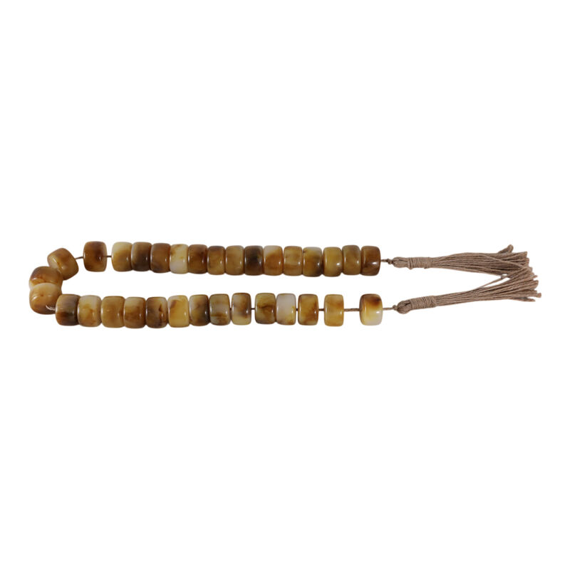 38" Cylinder 1" Resin Beaded Garland, Brown image number 3