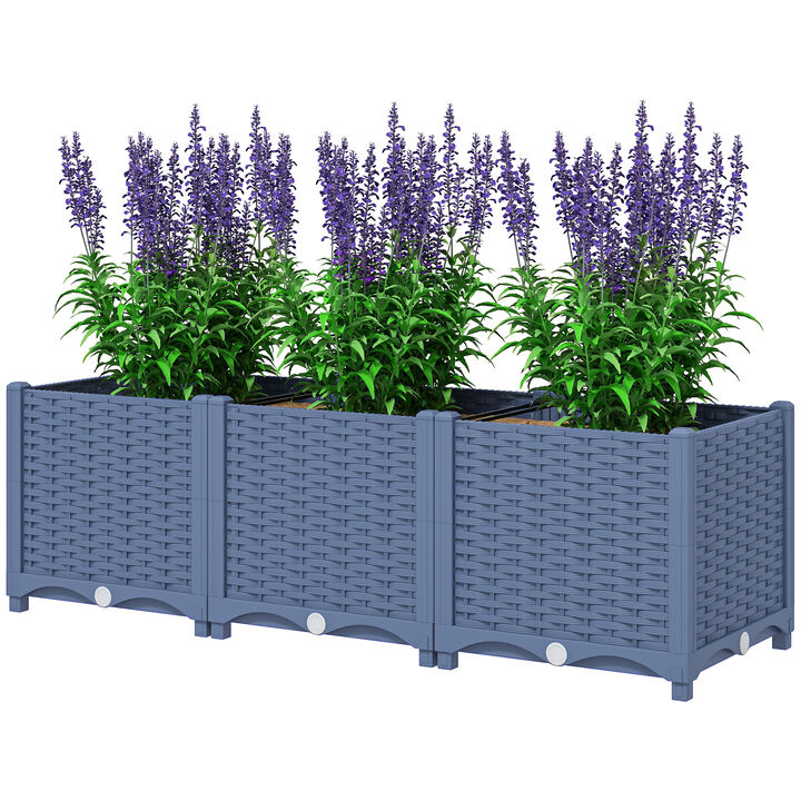Hivvago 4 x 1 ft Outdoor Planter Box for Vegetables and Herbs