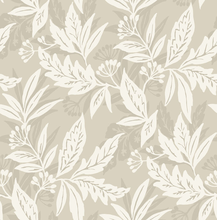 Anita Beige Woodland Floral Wallpaper