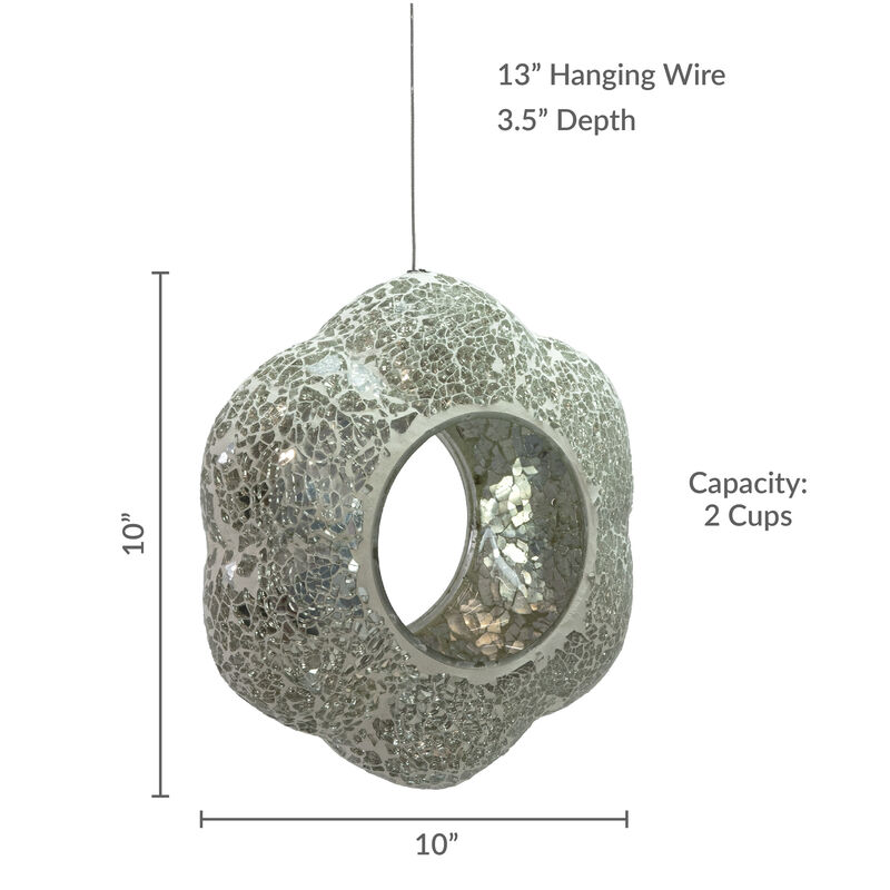 Flower Fly-Through Hanging Bird Feeder - 9 in (23 cm) image number 2