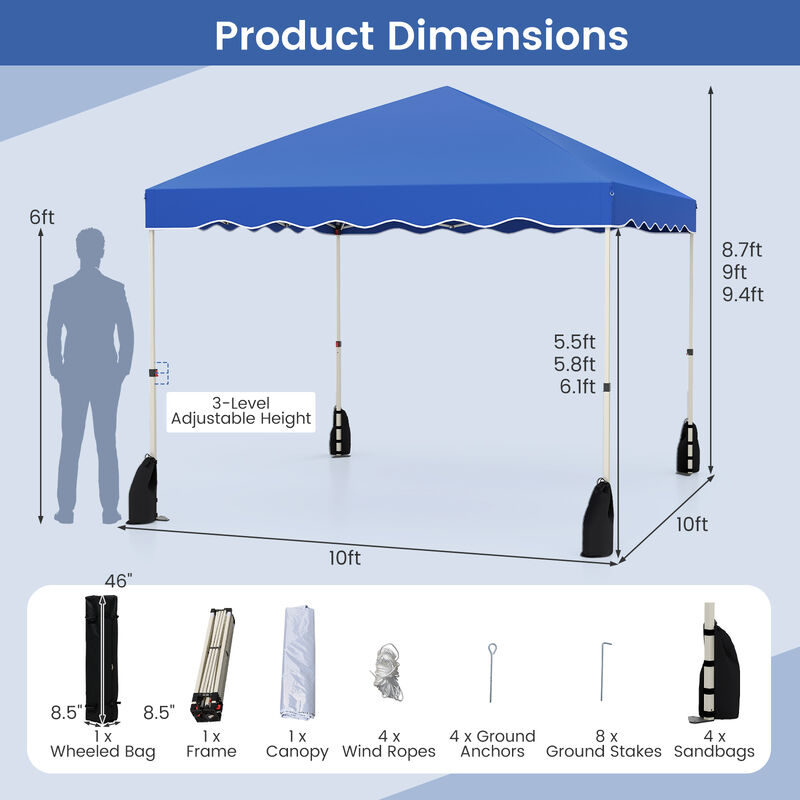Foldable Pop-Up Tent with Rolling Storage Bag &ndash; Portable Outdoor Canopy