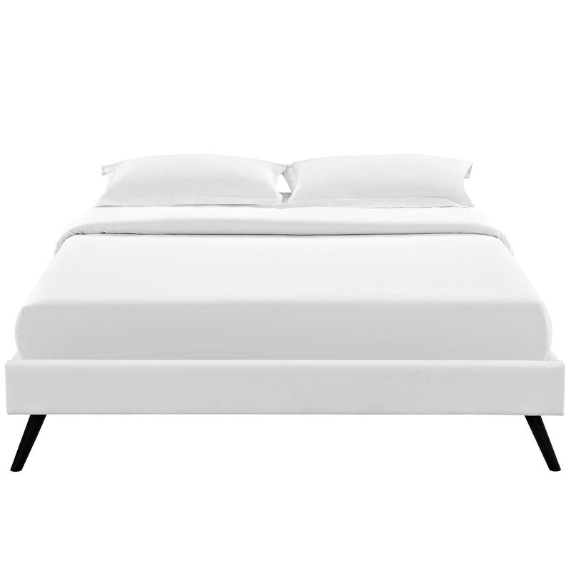 Modway - Loryn Full Vinyl Bed Frame with Round Splayed Legs White image number 4
