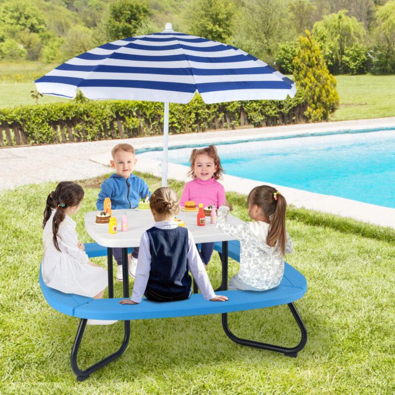 Hivvago Toddler Outdoor Activity Table with Adjustable and Collapsible Umbrella
