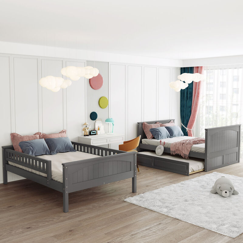 Merax Full Bunk Bed with Twin Size Trundle