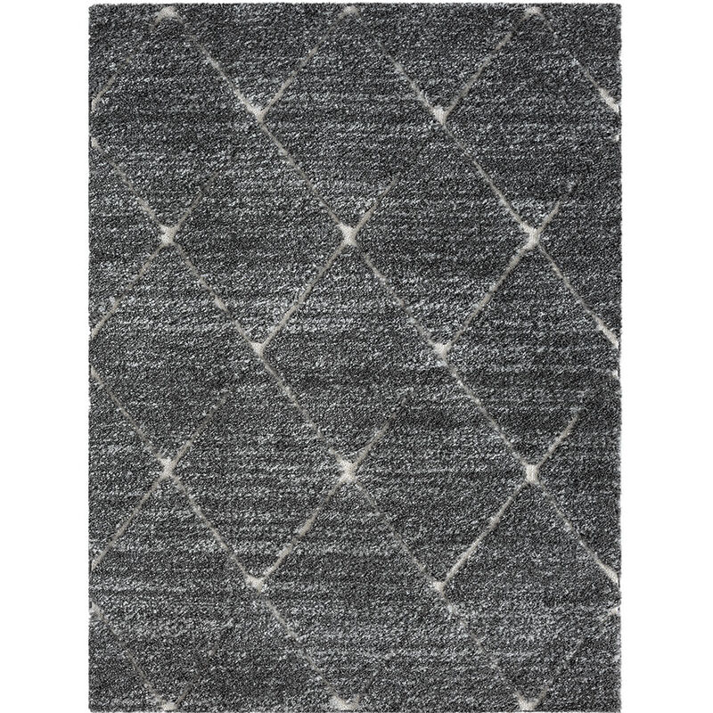 120x96 inch Talas Trellis Area Rug in Gray  and Cream