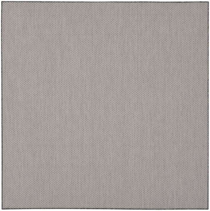 HomeRoots 6' Ivory And Charcoal Square Geometric Indoor Outdoor Area Rug