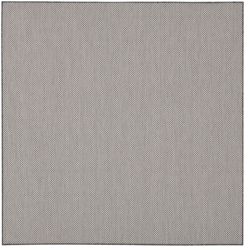 HomeRoots 6' Ivory And Charcoal Square Geometric Indoor Outdoor Area Rug image number 0