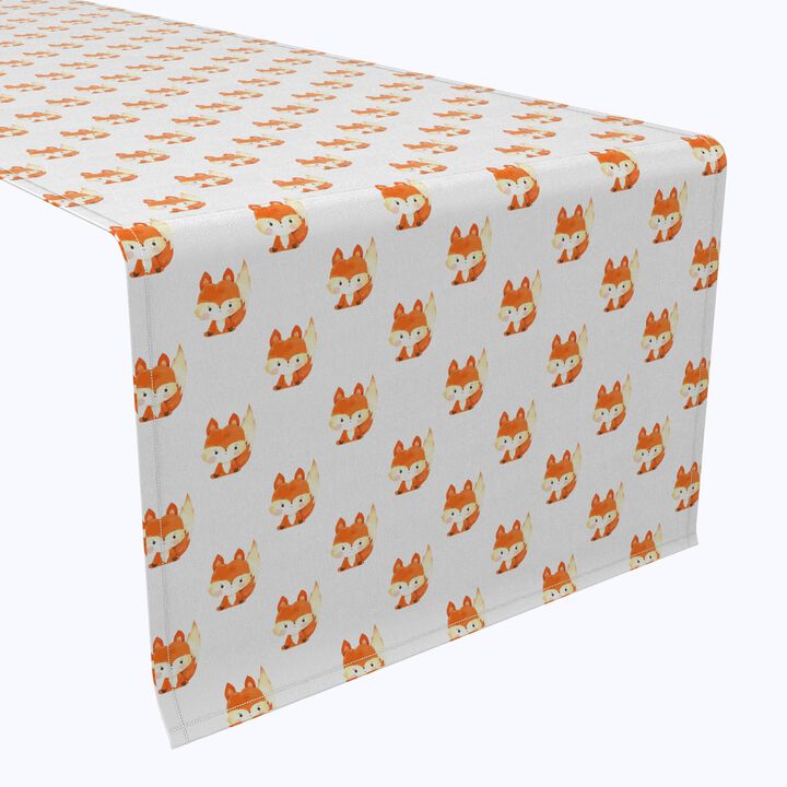 Fabric Textile Products, Inc. Table Runner, 100% Cotton, Hand Drawn Foxes