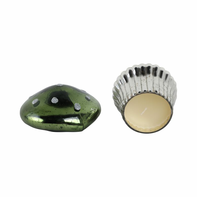 6" 12 Oz Cypress & Musk Mushroom Candle, Green image number 4