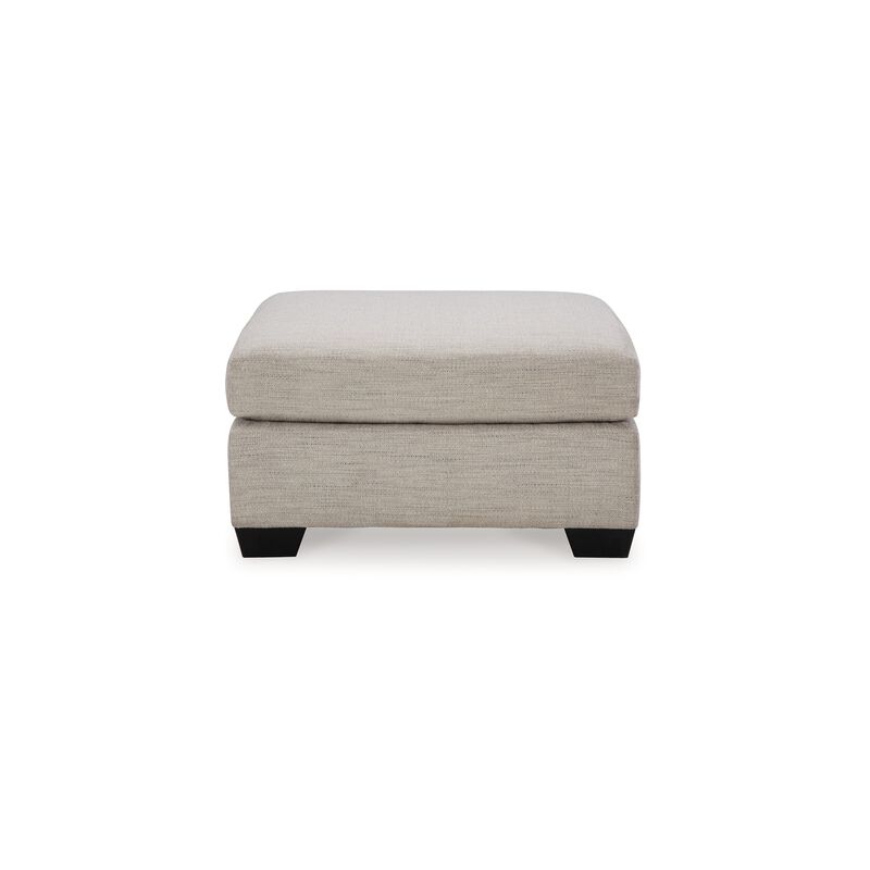 Joey Accent Ottoman, Soft Cushioned Beige Polyester, 36 Inch Square image number 1
