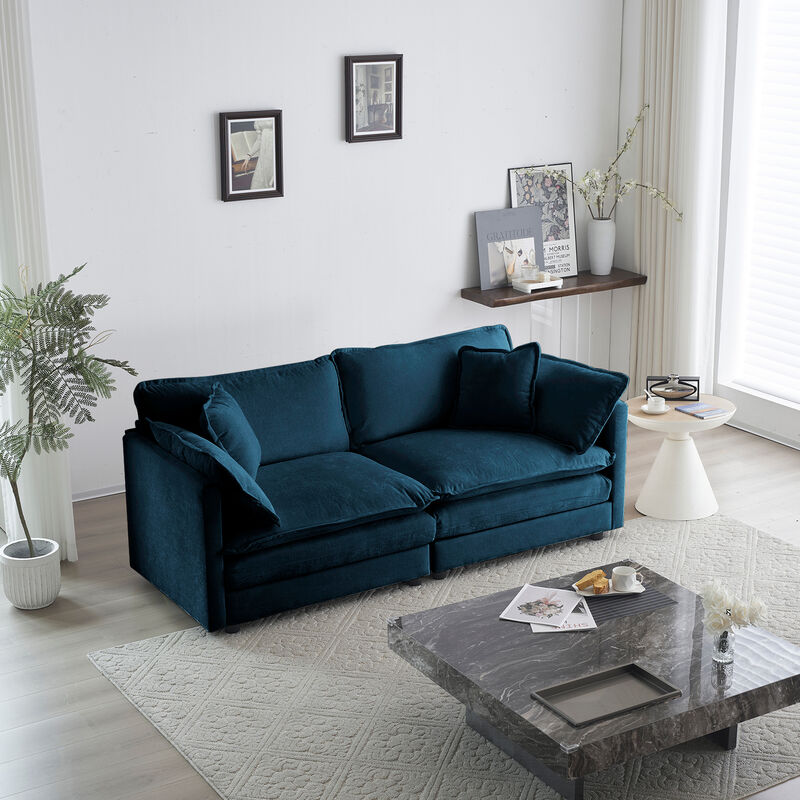 Modern Fabric Loveseat Sofa Couch image number 2