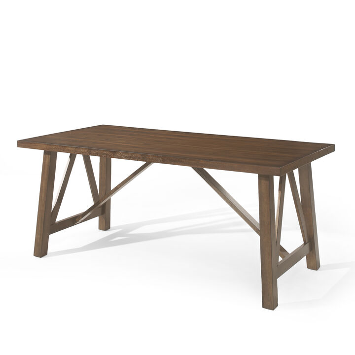 Merax Farmhouse Rubberwood Dining Table