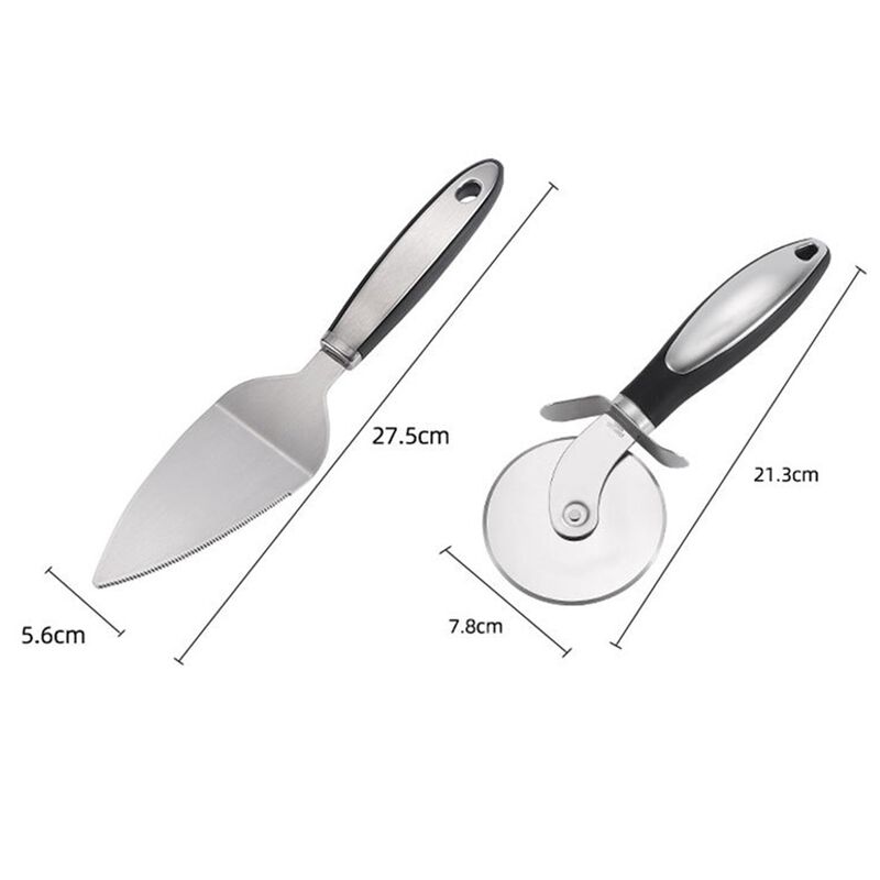 Stainless Steel  Wheel Pizza Cutter and Pie Server, set of 2 image number 4