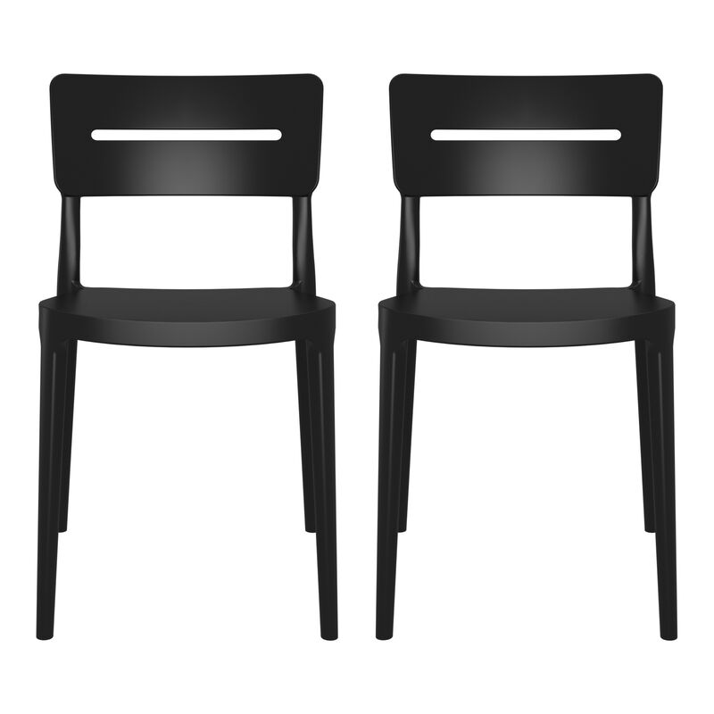 WestinTrends Outdoor Modern Stackable Plastic Patio Dining Chairs (Set of 2)