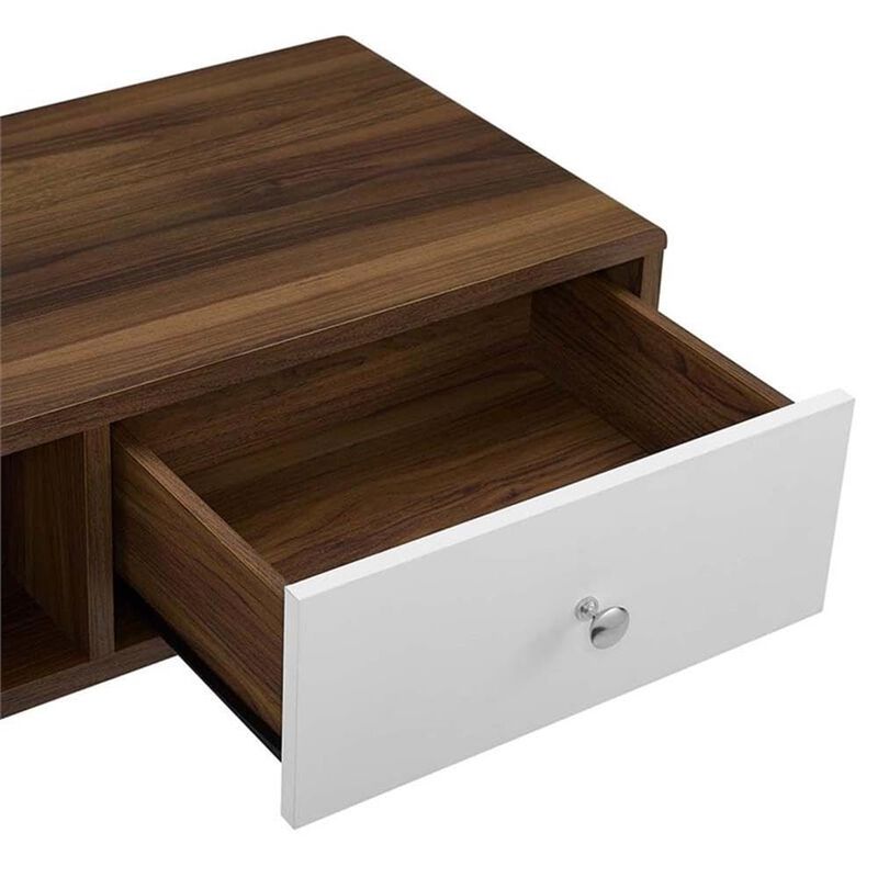 Modway Transmit 70" Media Console Wood TV Stand, 70 Inch, Walnut White image number 4