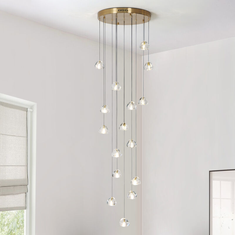 118" Long Chandelier Large Hanging  Crystal Lighting for Stairs High Ceiling image number 4