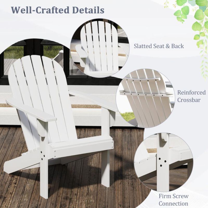 Hivvago Acacia Wood Lounge Patio Adirondack Chair with Inclined Seat