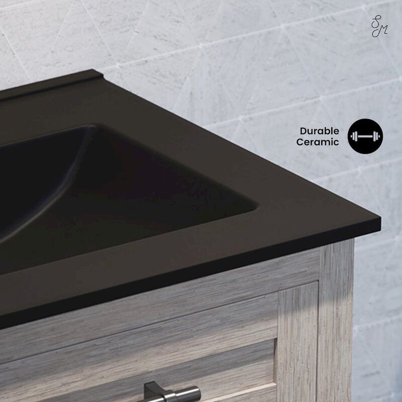 24" 3-Hole Centerset Vanity Sink Top in Glossy White image number 4