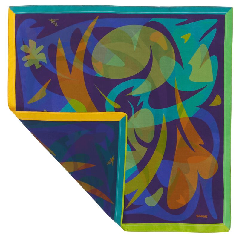Patient Shadow | 18" Mulberry Silk Furoshiki Wrap by Essery Waller image number 0