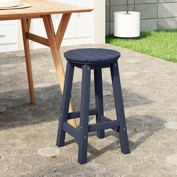 WestinTrends 24" HDPE Outdoor Patio Round Counter Height Bar Stool