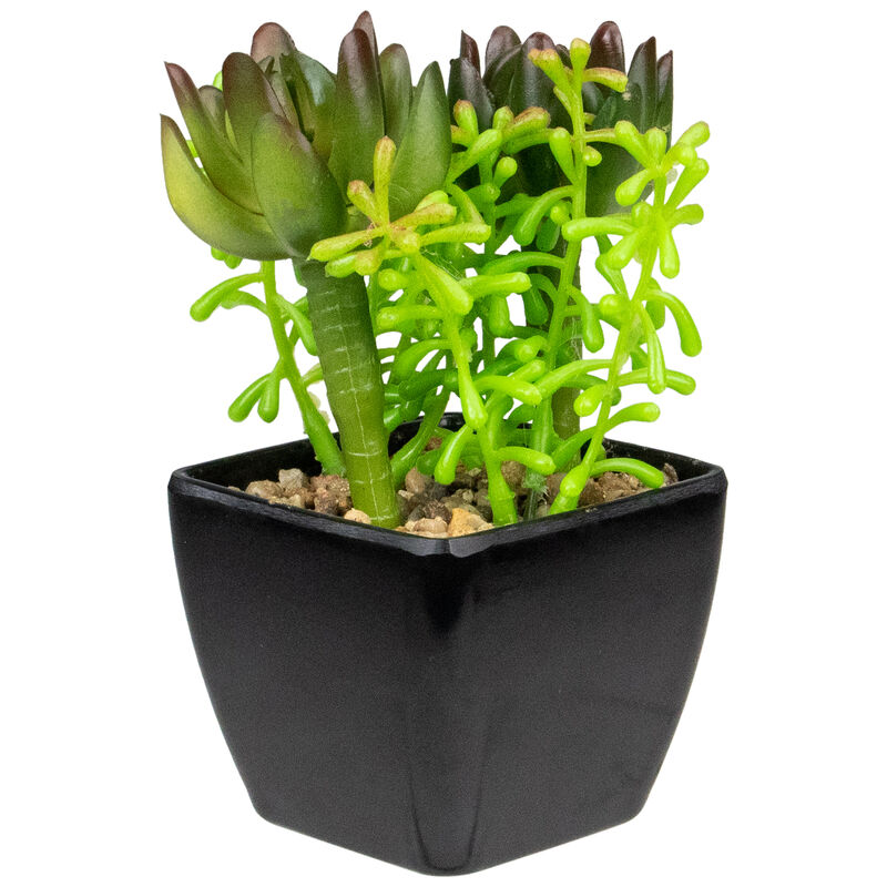 6" Potted Green Artificial Succulent Arrangement image number 0