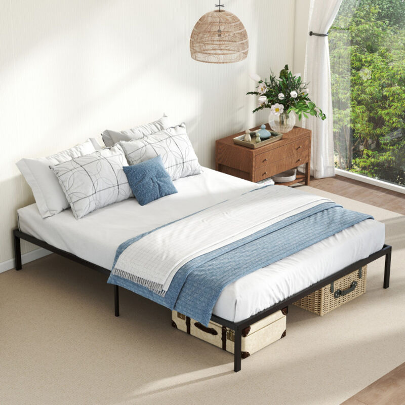 Heavy Duty Metal Bed Frame with Steel Slats &ndash; Durable Mattress Support Platform image number 4