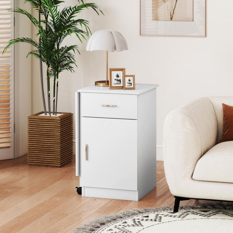 Hivvago Folding Computer Desk with Drawer Mobile Home Office Desk with Cabinet