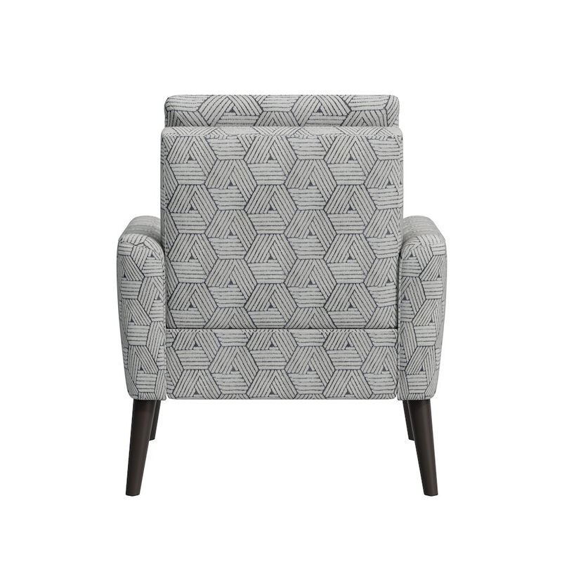 HL Home Furnishings Mid-Century Modern Armchair in Gray and Cream Honeycomb