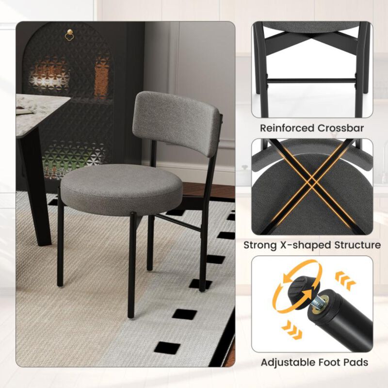 Hivvago Dining Chair Set of 2 with Curved Backrest and Padded Seat