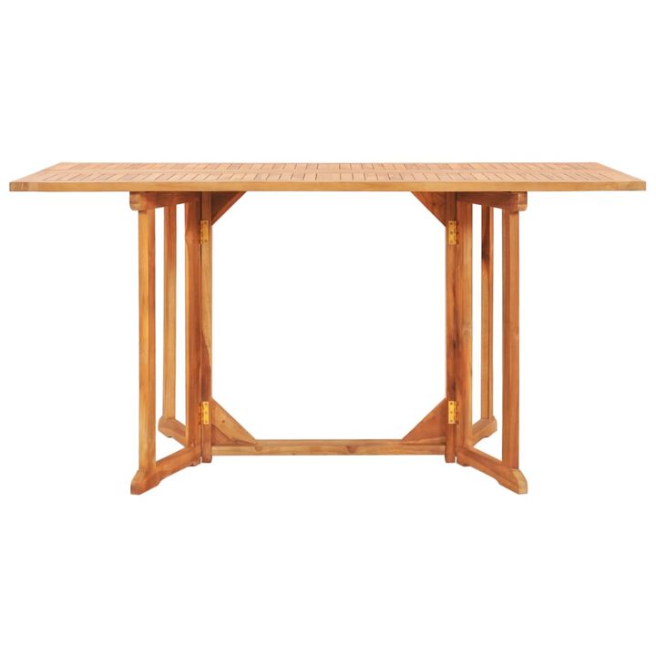 vidaXL Folding Butterfly Garden Table 59.1"x35.4"x29.5" Solid Teak Wood