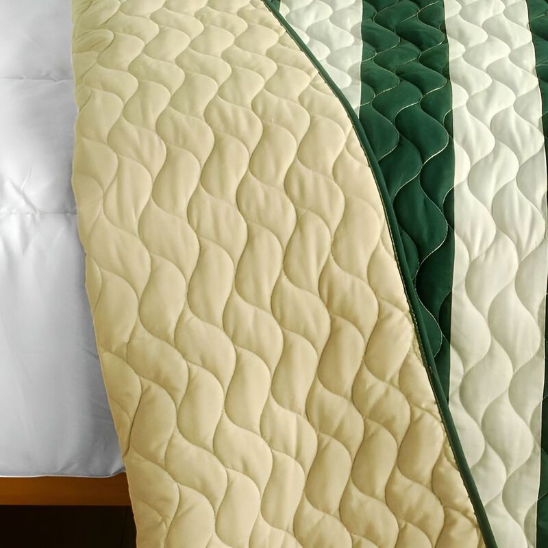 3-Piece Vermicelli Quilted Patchwork Quilt Set Soft Bedding image number 3