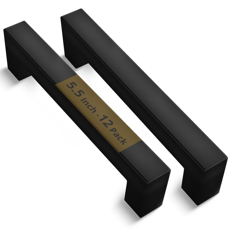 Mega Handles 12 Pack I Cabinet Pulls 5.5 Inch, Stainless Steel Cabinet Handle Pulls I Ideal for Kitchen Drawer, Cabinets, Door, Cupboard I Hardware for Cabinets - Hole Distance 5 Inch