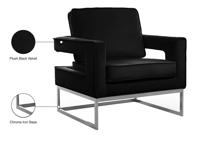 Meridian Furniture Noah Black Velvet Accent Chair