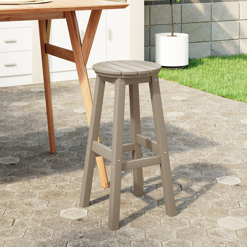 WestinTrends 29" HDPE Outdoor Patio Round Bar Stool