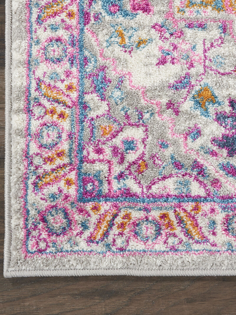 Passion PSN20 Light Gray/Pink 2'2" x 10' Rug image number 2