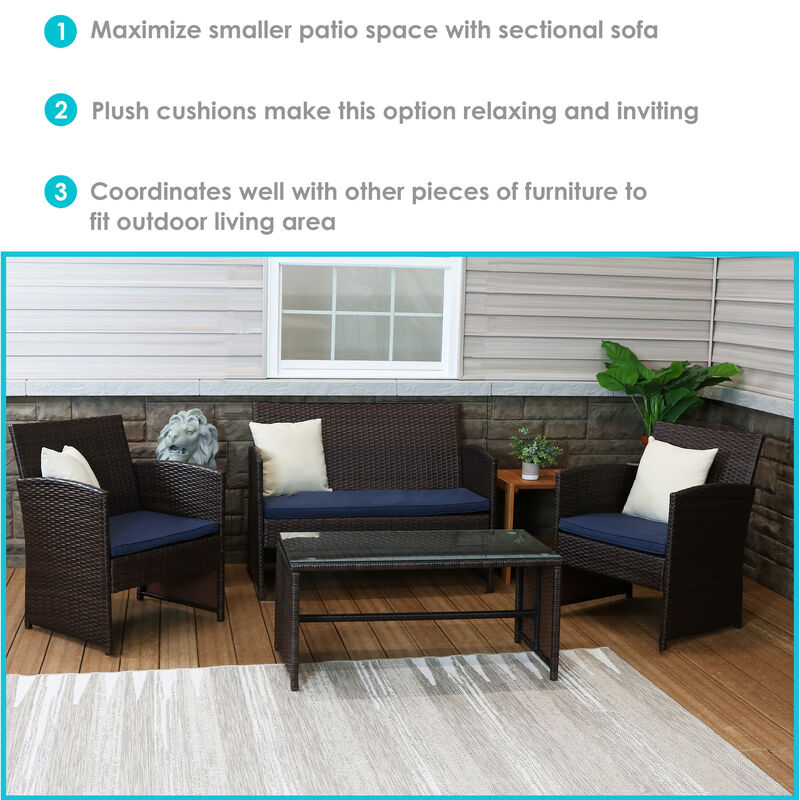 Sunnydaze Ardfield Rattan 4-Piece Patio Furniture Set