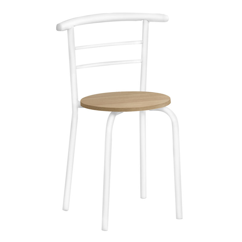 Monarch Specialties I 1209 Dining Table Set, 3pcs Set, Small, 32" L, Kitchen, Metal, Laminate, Natural, White, Contemporary, Modern