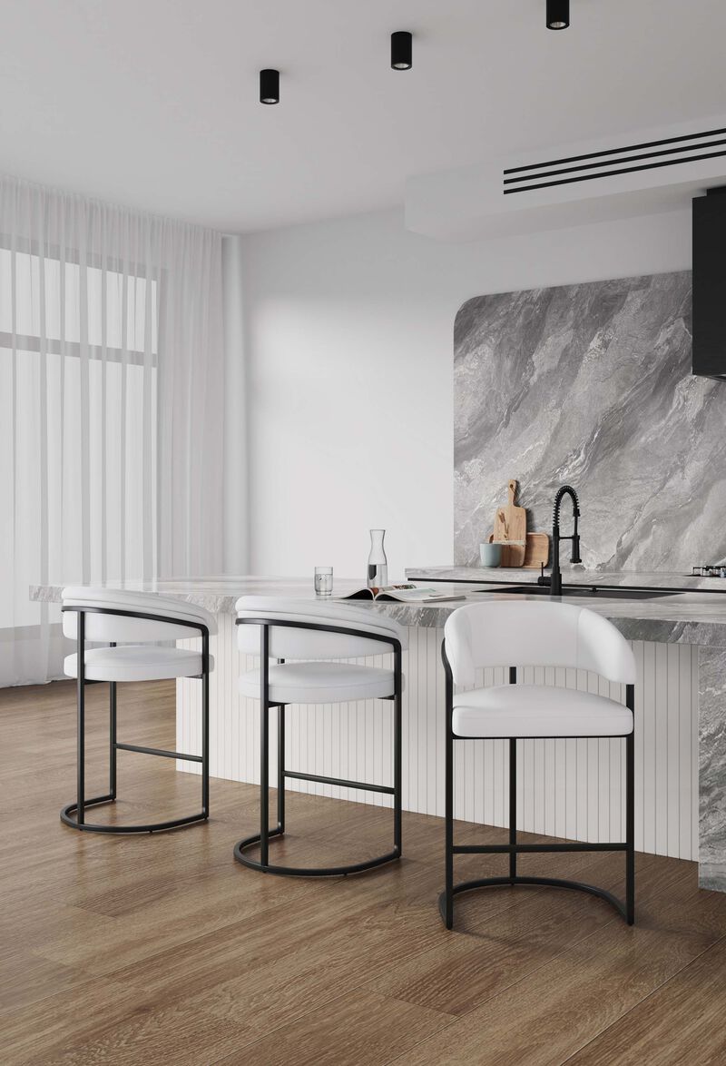 Augusta White Counter Stools (Set of 3)